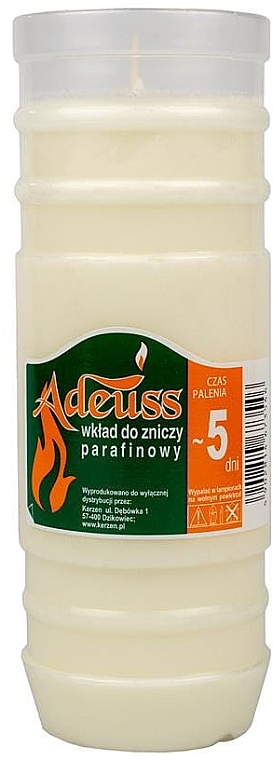 Wkład parafinowy, czas palenia 5 dni - Adeuss — Zdjęcie N1