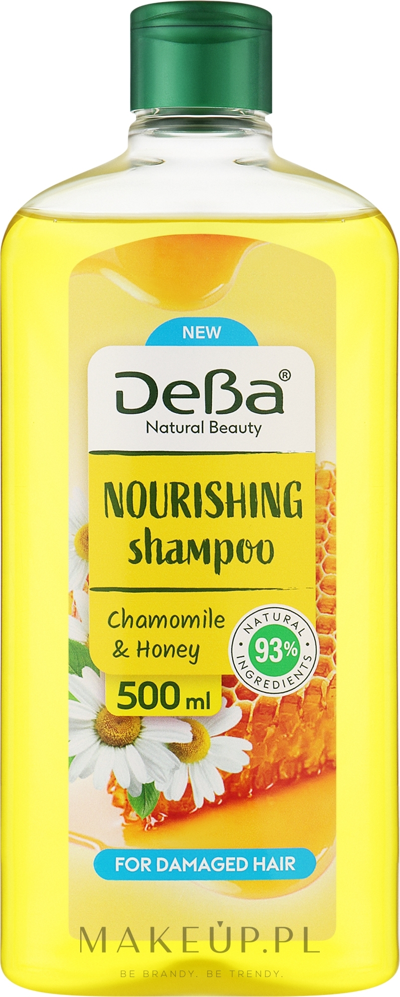 Odżywczy szampon z ekstraktem z rumianku i miodem do włosów zniszczonych - DeBa Nourishing Shampoo Chamomille & Honey — Zdjęcie 500 ml