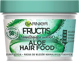 Kup Nawilżająca maska do włosów normalnych i suchych - Garnier Fructis Aloe Hair Food