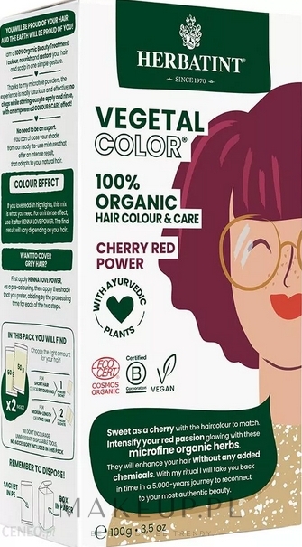 Henna do włosów - Herbatint Vegetal Color Power — Zdjęcie Cherry Red