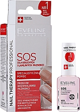 Odżywka wzmacniająca dla kruchych i łamliwych paznokci, S.O.S. - Eveline Cosmetics Nail Therapy Professional — Zdjęcie N2