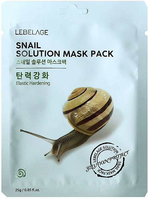 Maseczka do twarzy w płachcie ze śluzem ślimaka - Lebelage Snail Solution Mask — Zdjęcie N1