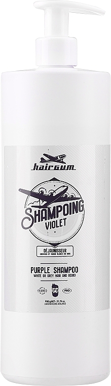 Szampon z fioletowym pigmentem przeciw żółtym tonom na włosach i brodzie - Hairgum Purple Shampoo — Zdjęcie N3