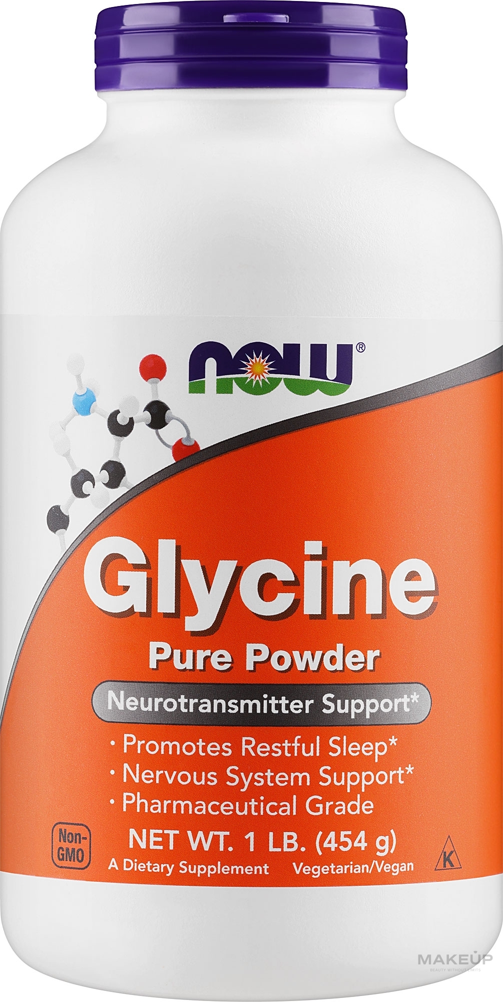 Aminokwas Glicyna w proszku - Now Foods Glycine Pure Powder — Zdjęcie 454 g