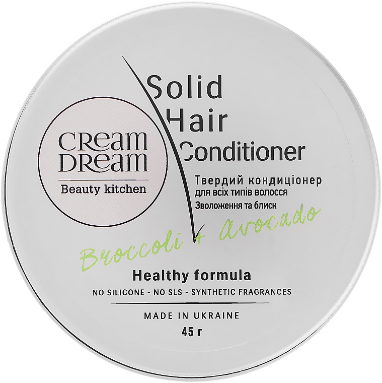 Odżywka do włosów z brokułami i awokado - Cream Dream Beauty Kitchen Broccoli+Avocado Solid Hair Conditioner — Zdjęcie N4