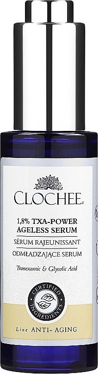 PRZECENA! Serum przeciwstarzeniowe do twarzy - Clochee Organic 1,8% Txa-Power Serum * — Zdjęcie N1
