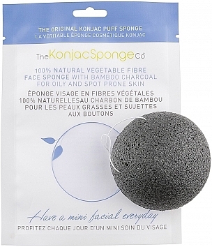 Gąbka - The Konjac Sponge Company Facial Puff Konjac Sponge Bamboo Charcoal — Zdjęcie N1