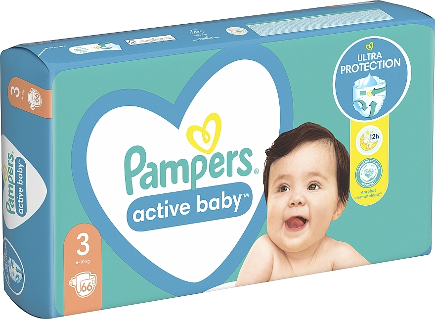 Pampers Active Baby 3 pieluchy (6-10 kg), 66 szt. - Pampers — Zdjęcie N9