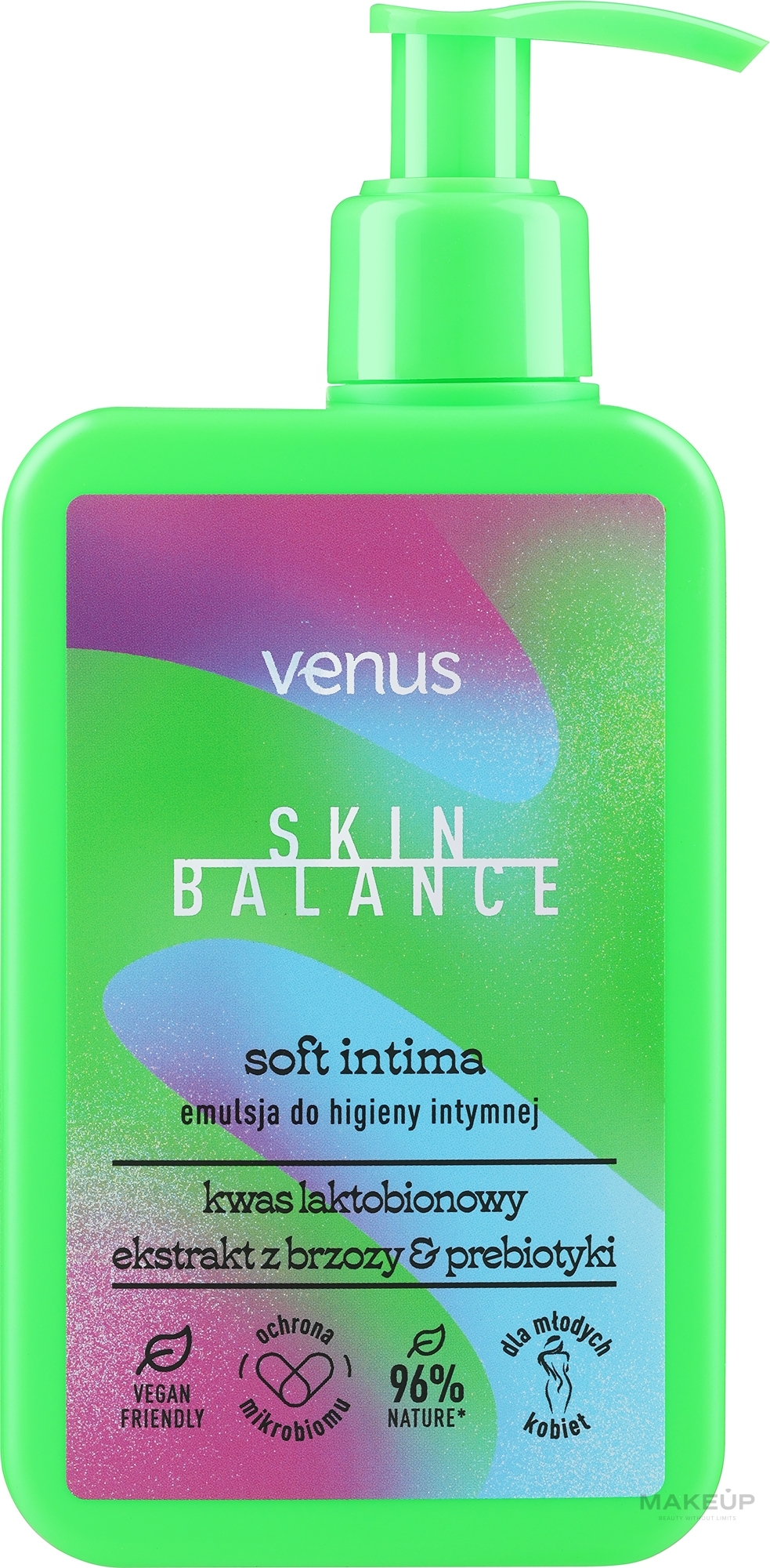 Emulsja do higieny intymnej z ekstraktem z kory brzozy, kwasem mlekowym i inuliną - Venus Skin Balance Soft Intima Emulsion — Zdjęcie 250 ml