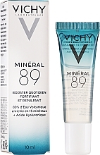 PREZENT! Codzienny żel wzmacniający, który ujędrnia i nawilża skórę twarzy - Vichy Mineral 89 Fortifying And Plumping Daily Booster (mini) — Zdjęcie N2