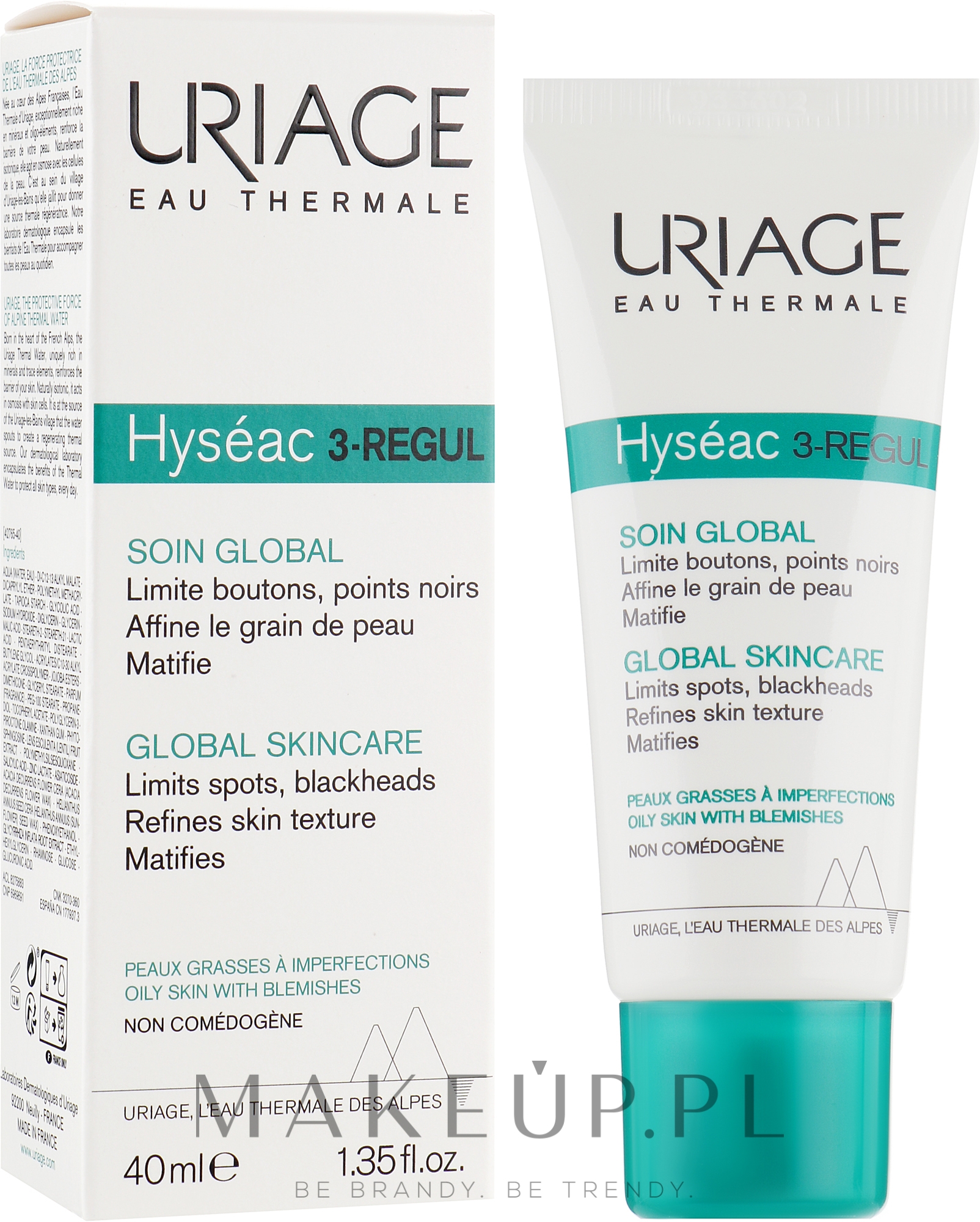 Krem do skóry tłustej i problematycznej - Uriage Hyseac 3 Regul+ Anti-Blemish Global Care — Zdjęcie 40 ml