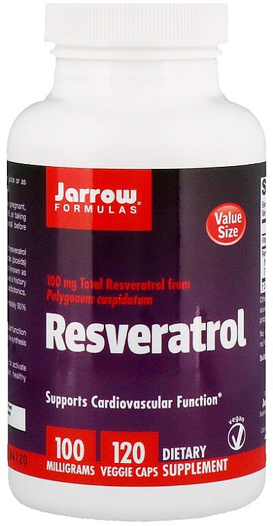 Suplement diety Resweratrol - Jarrow Formulas Resveratrol, 100 mg  — Zdjęcie N3