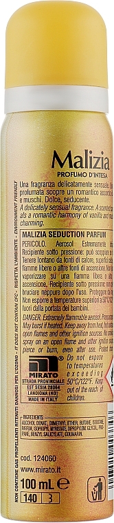 Perfumowany dezodorant w sprayu - Malizia Vanilla Deodorant — Zdjęcie N2