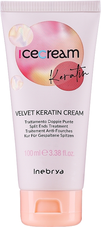 Keratynowy krem na końcówki włosów - Inebrya Velvet Keratin Ice Cream