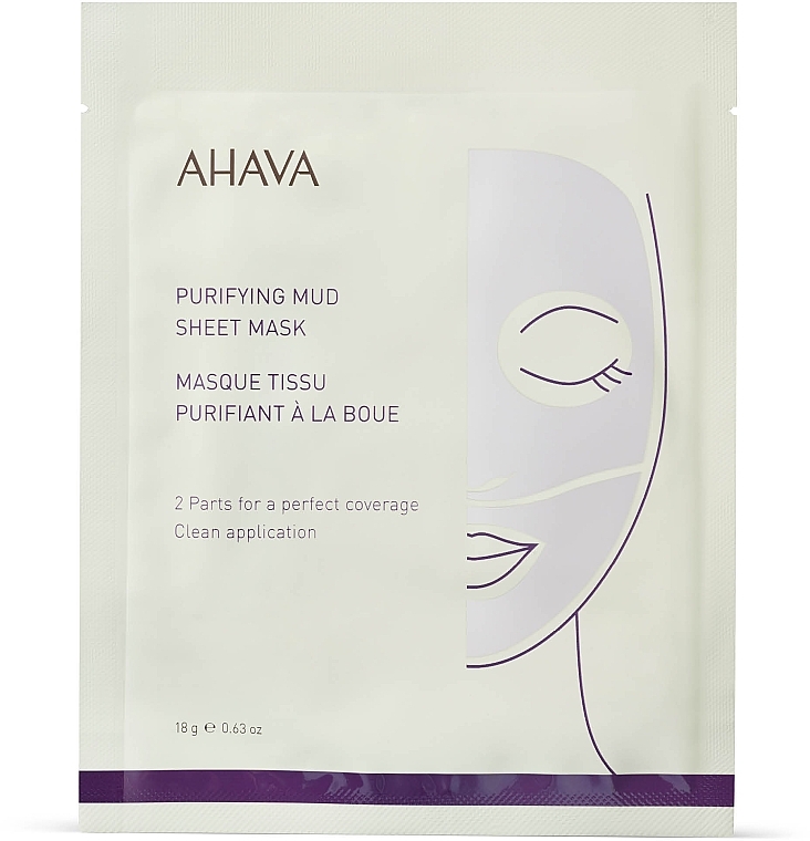 Oczyszczająca maseczka ​​w płachcie do twarzy - Ahava Purifying Mud Sheet Mask — Zdjęcie N1
