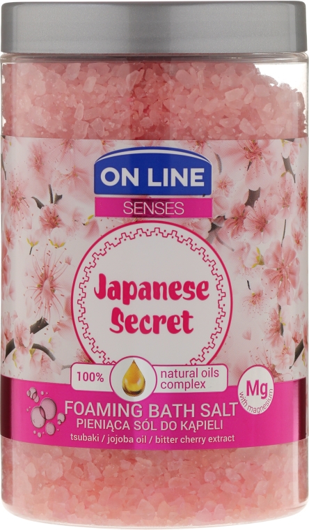 Pieniąca sól do kąpieli z olejami tsubaki i jojoba - On Line Senses Japanese Secret — Zdjęcie N1