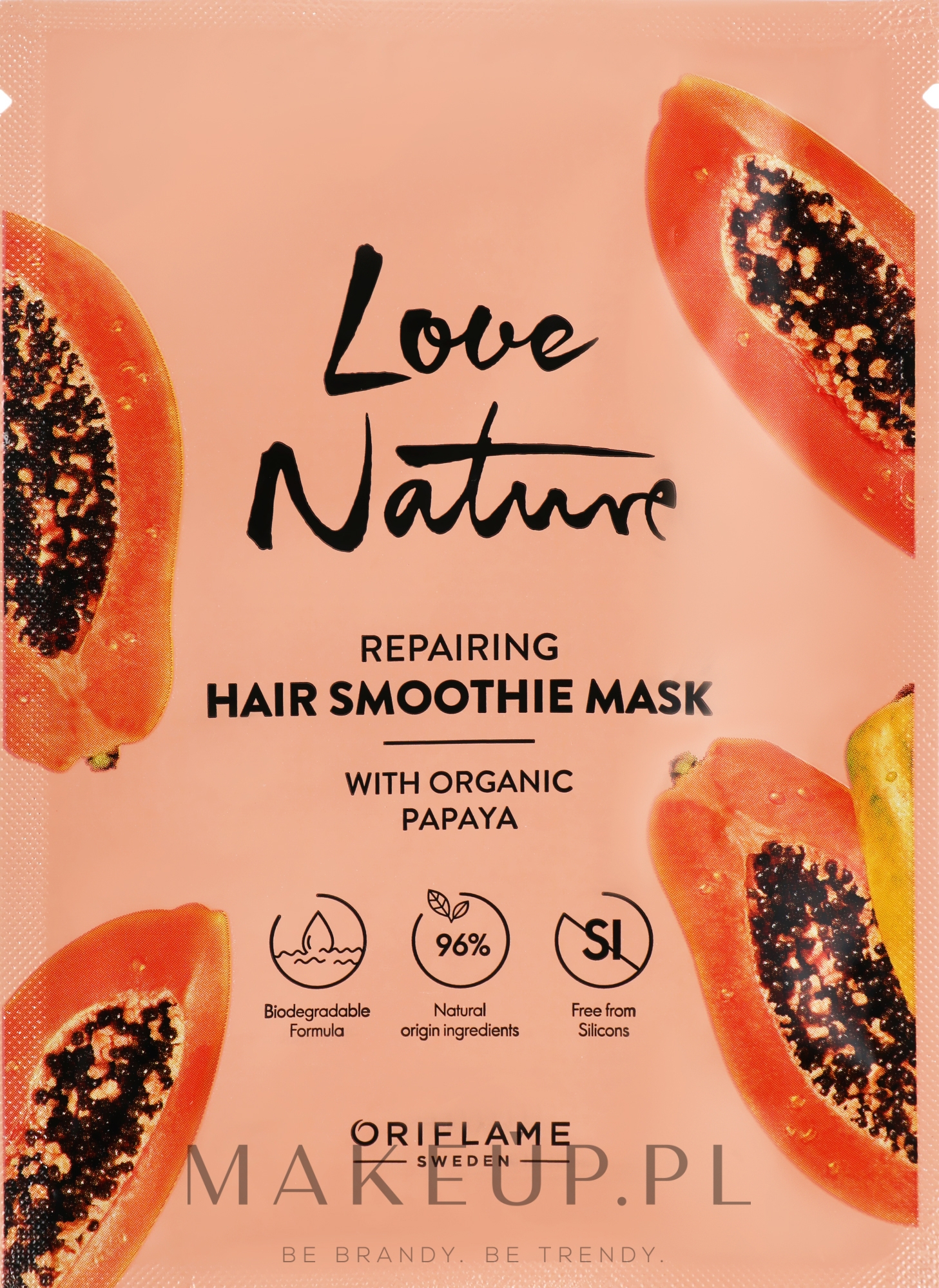 Rewitalizująca maska do włosów z organiczną papają - Oriflame Love Nature Repairing Hair Smoothie Mask With Organic Papaya — Zdjęcie 30 ml