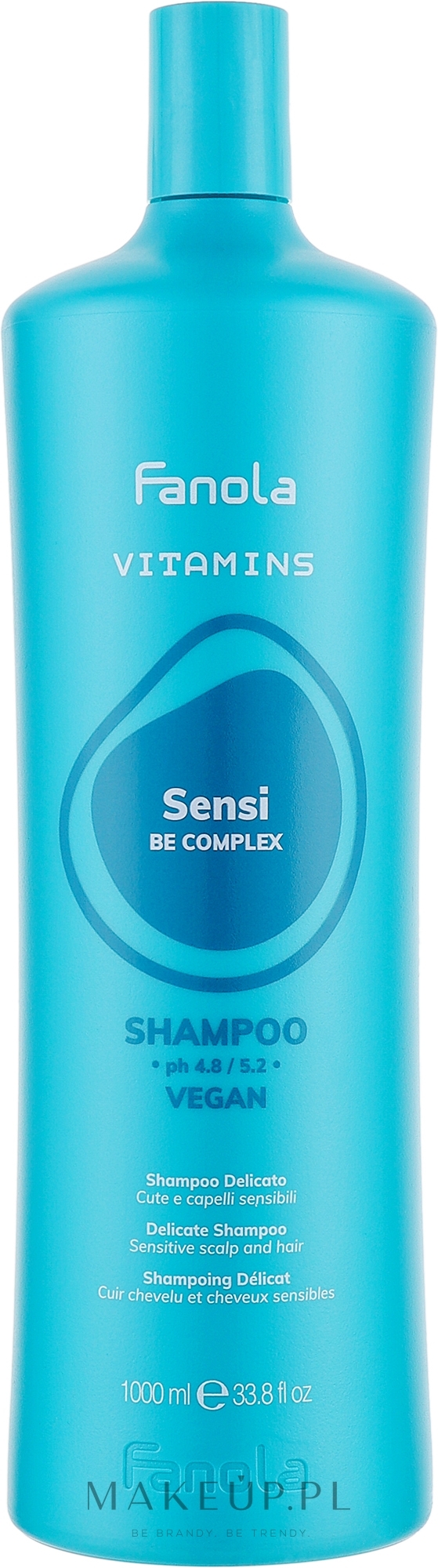 Kojący szampon do wrażliwej skóry głowy - Fanola Vitamins Delicate Sensitive Shampoo — Zdjęcie 1000 ml