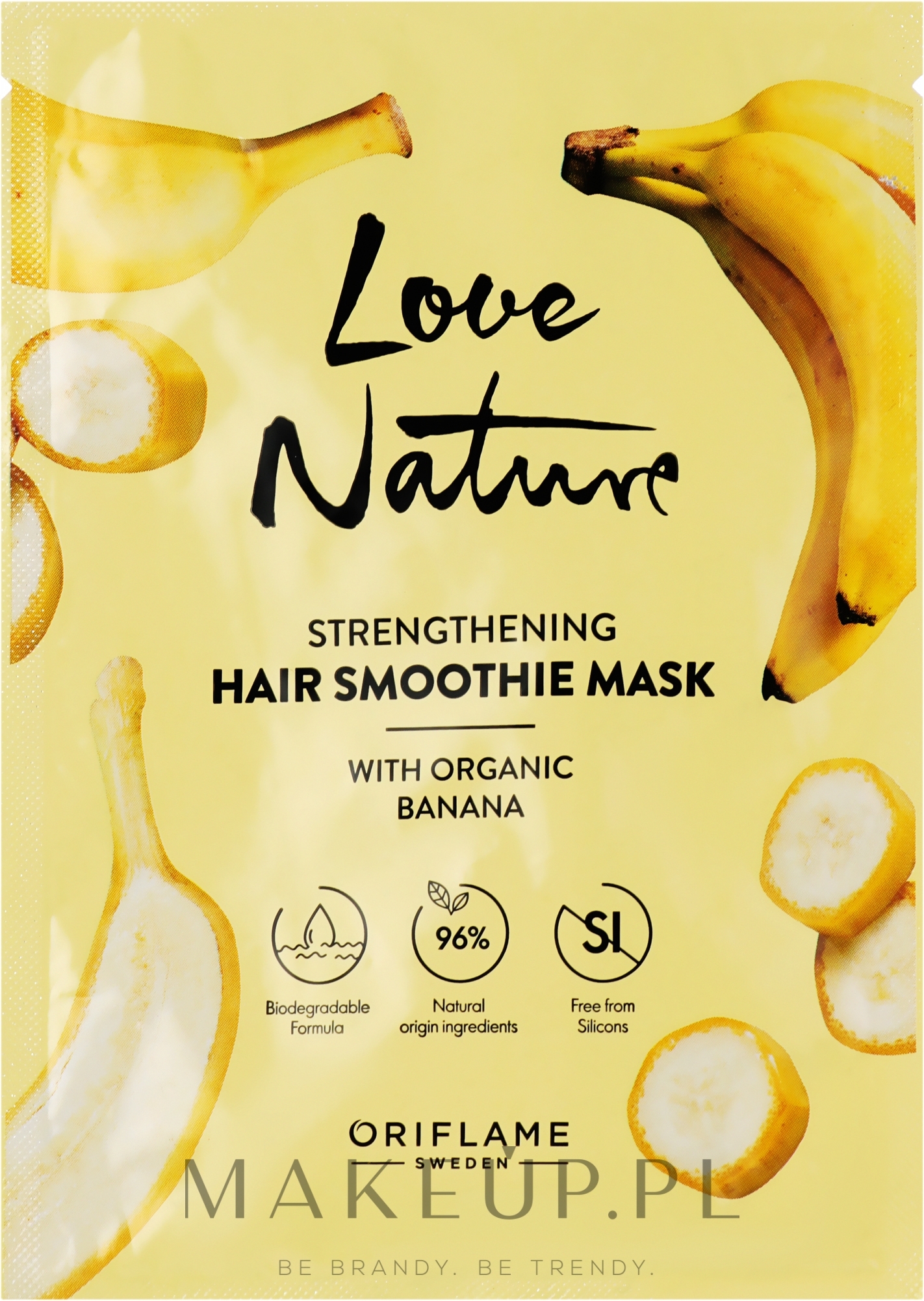 Bananowa wzmacniająca maska do włosów - Oriflame Love Nature Strengthening Hair Smoothie Mask — Zdjęcie 30 ml