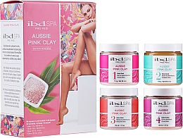Kup Zestaw do pedicure'u w 4 krokach - IBD Spa Aussie Pink Clay Detox Intro Kit (soak/114g + scr/180g + mask/120ml + cr/120ml)