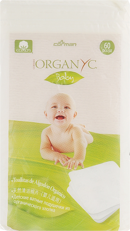 Waciki dla niemowląt 60 szt. - Corman Organyc Sweet Caress Baby Cotton Nursing Pads