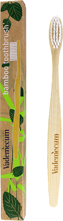 PREZENT! Bambusowa szczoteczka do zębów, biała - Vademecum Bamboo Toothbrush — Zdjęcie N1