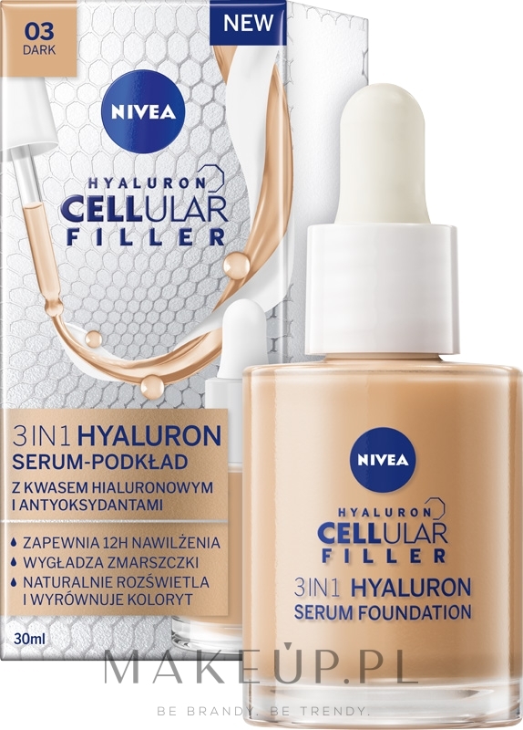 NIVEA Hyaluron Cellular Filler 3in1 - Serum-podkład do twarzy — Zdjęcie Dark