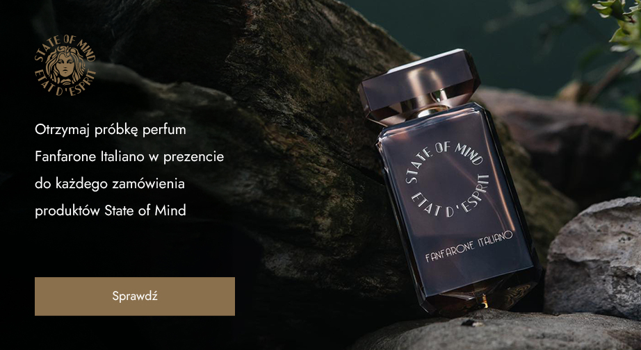 Przy zakupie dowolnego produktu State of Mind otrzymasz w prezencie próbkę perfum Fanfarone Italiano.