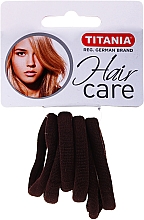 Gumka do włosów (mała, brązowa, 6 szt.) - Titania — Zdjęcie N1