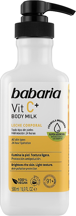 Mleczko do ciała z witaminą C - Babaria Body Milk Vit C+ — Zdjęcie N1