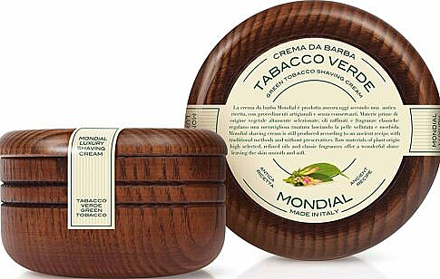 Krem do golenia Tabacco Verde - Mondial Shaving Cream Wooden Bowl — Zdjęcie N1