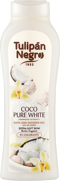 Delikatny kokosowy żel pod prysznic - Tulipan Negro Coco Pure White Shower Gel