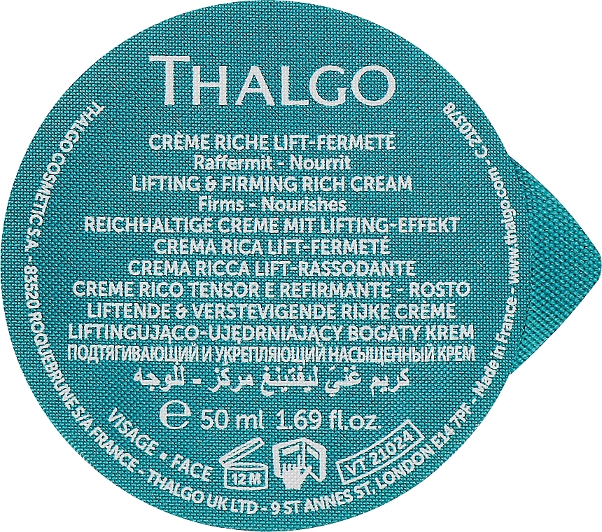 Bogaty krem ​​liftingująco-ujędrniający do twarzy - Thalgo Silicium Lift Intensive Lifting & Firming Rich Cream (wymienny wkład) — Zdjęcie N1