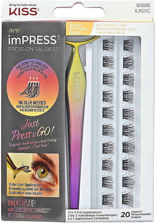 Sztuczne rzęsy z pęsetą - Kiss imPRESS Press on Falsies Kit — Zdjęcie N1