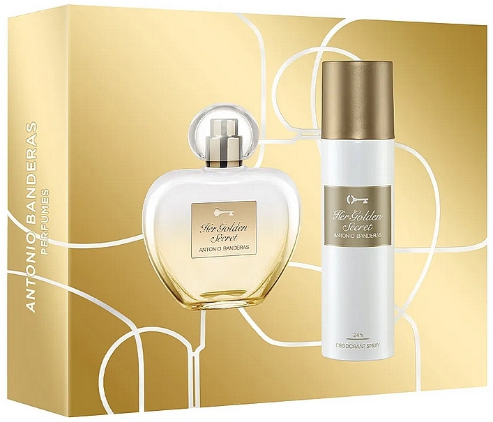 Antonio Banderas Her Golden Secret - Zestaw (EDT/80 ml + DEO/150 ml) — Zdjęcie N1