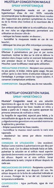 PRZECENA! Hipertoniczny spray na przekrwienie błony śluzowej nosa - Mustela Nasal Congestion Hipertonic Spray * — Zdjęcie N4