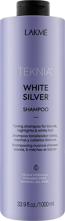 Szampon do włosów blond neutralizujący żółte tony - Lakmé Teknia White Silver Shampoo — Zdjęcie N4