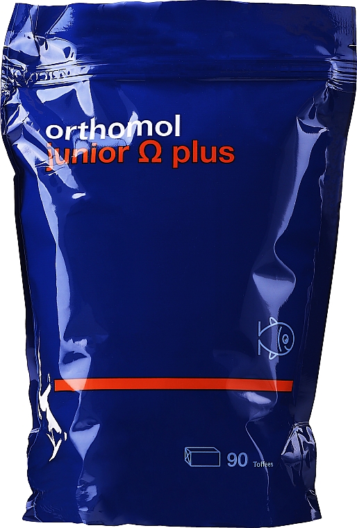 Witaminy dla dzieci w żelkach o smaku toffi - Orthomol Junior Omega Plus — Zdjęcie N2