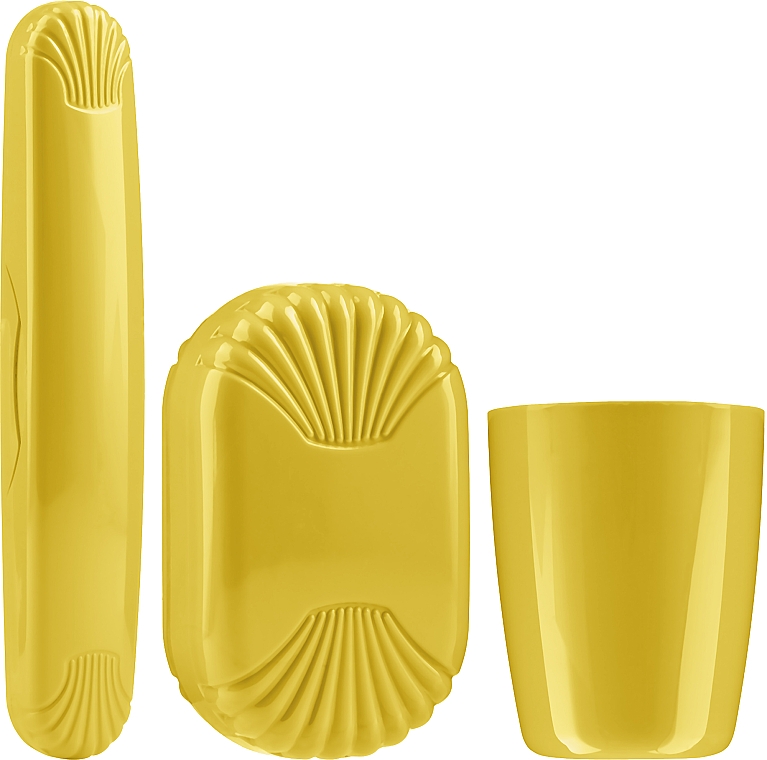 Zestaw toaletowy 41372, żółty, szara kosmetyczka - Top Choice Set (accessory/4pcs) — Zdjęcie N2