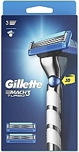 Maszynka do golenia z 3 wymiennymi wkładami - Gillette Mach 3 Turbo — Zdjęcie N1