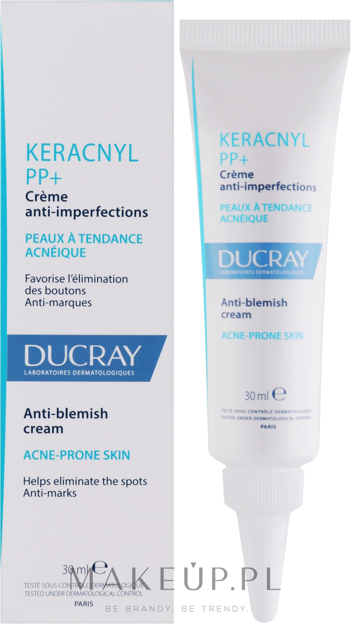 Kojący krem do twarzy przeciw niedoskonałościom - Ducray Keracnyl PP+ Anti-Blemish Cream — Zdjęcie 30 ml