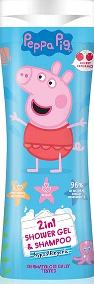 Żel pod prysznic i szampon 2w1 Cherry - Disney Peppa Pig Shower Gel & Shampoo  — Zdjęcie N1