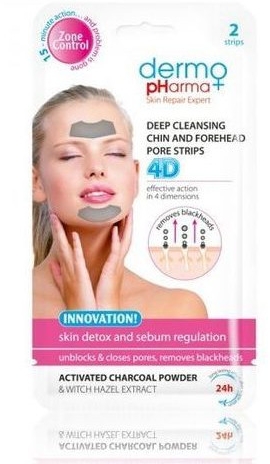 Oczyszczające plastry 4D na czoło i brodę Detoks skóry i regulacja sebum - Dermo Pharma — Zdjęcie N1