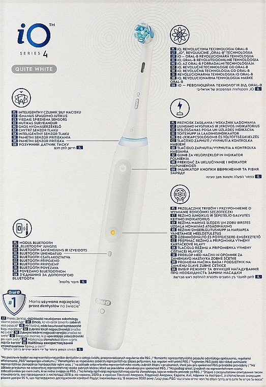 Elektryczna bezprzewodowa szczoteczka do zębów, biała - Oral-B iO Series 4  — Zdjęcie N2