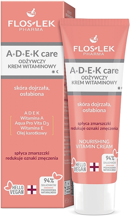 Odżywczy krem witaminowy do twarzy - Floslek A+D+E+K Care Nourishing Vitamin Cream — Zdjęcie N1