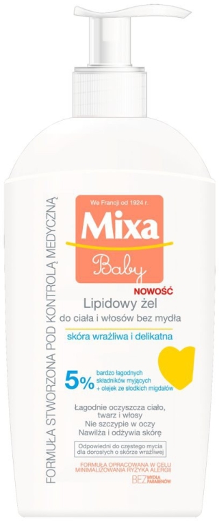 Łagodny szampon i płyn do kąpieli 2 w 1 - Mixa Baby Gel for Body & Hair — Zdjęcie N2