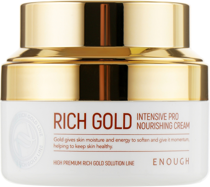 Intensywnie odżywiający krem do twarzy na bazie jonów złota - Enough Rich Gold Intensive Pro Nourishing Cream — Zdjęcie N1