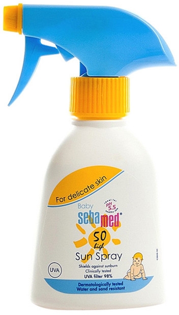 Emulsja przeciwsłoneczna w sprayu dla dzieci SPF 50 - Sebamed Baby Sun Spray — Zdjęcie N1