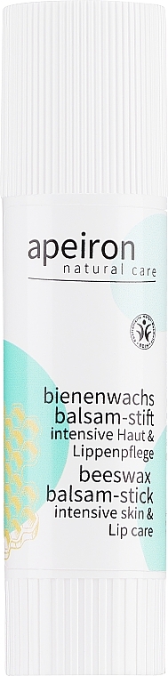 Balsam do ust z woskiem pszczelim - Apeiron Beeswax Intensive Lip And Skin Balm