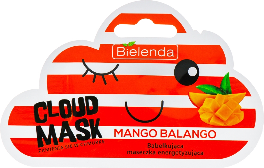 Bąbelkująca maseczka energetyzująca do twarzy Mango Balango - Bielenda Cloud Mask